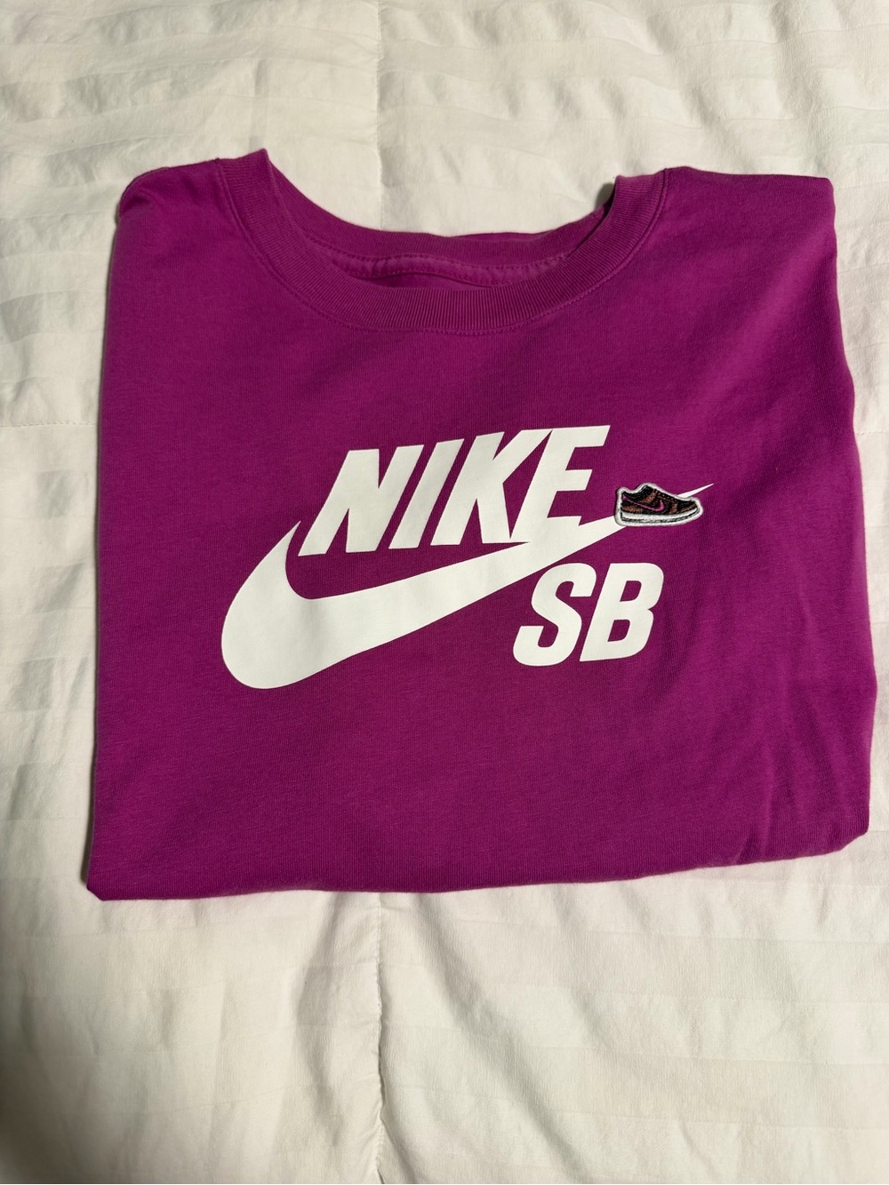 Nike Kids Purple Crewneck T-Shirt with White SB Logo